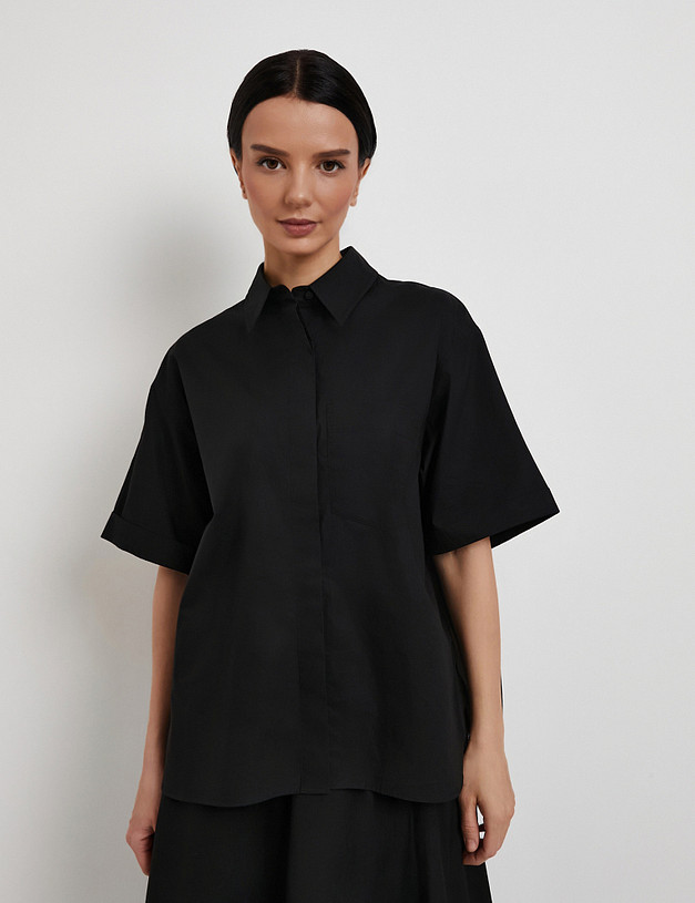 Черная женская блузка MASCOTTE 835-6104-2602 | ракурс 1