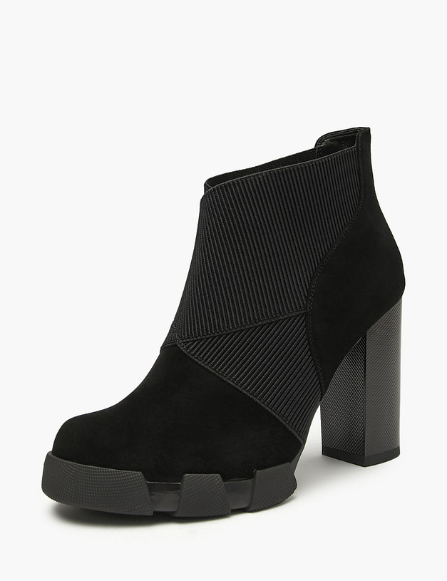 Черные женские ботильоны из велюра MASCOTTE 126-920224-3605M | ракурс 4