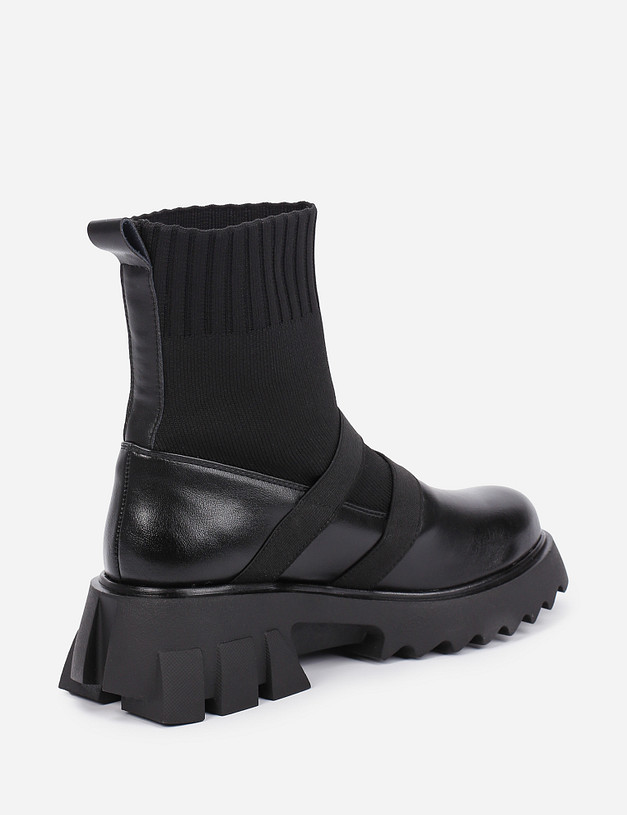 Черные женские ботинки-чулки MASCOTTE 25-120421-0202 | ракурс 4