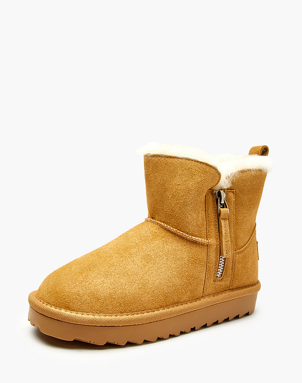 234-525031-0213 Ботинки девичьи велюр/мех рыж, Mascotte JUNIOR