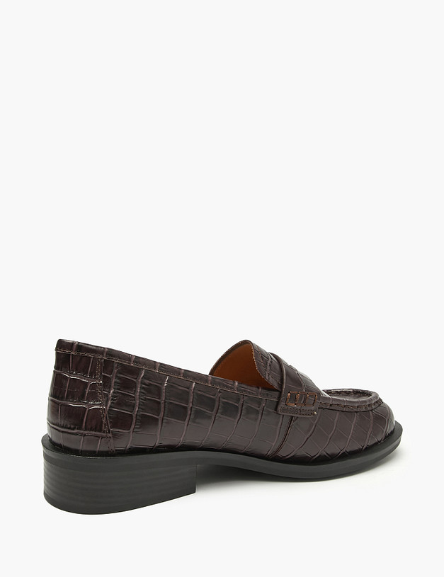 Коричневые женские лоферы с тиснением MASCOTTE 233-523213-0109 | ракурс 3