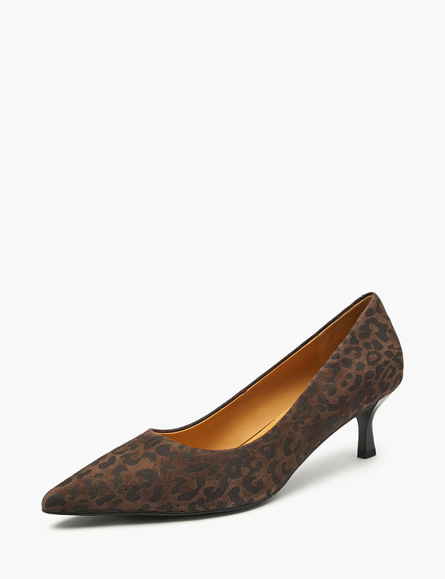Коричневые женские туфли с леопардовым принтом MASCOTTE 100-520411-0609 | ракурс 2