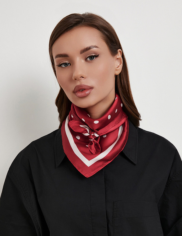 Красный женский платок в горох MASCOTTE 766-6101-2405 | ракурс 1