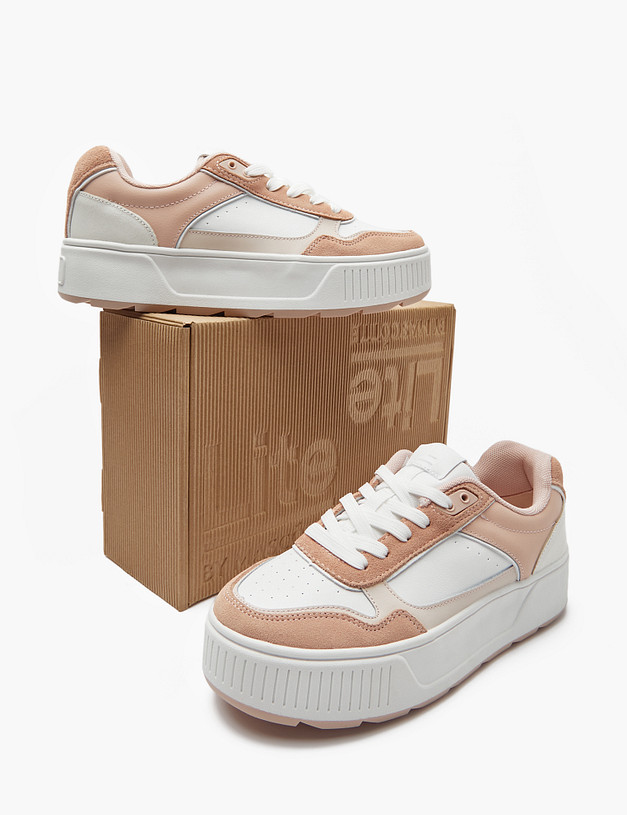 Белые женские кеды на платформе MASCOTTE 151-410121-0606 | ракурс 6 Белые женские кеды на платформе MASCOTTE 151-410121-0606 | ракурс 6