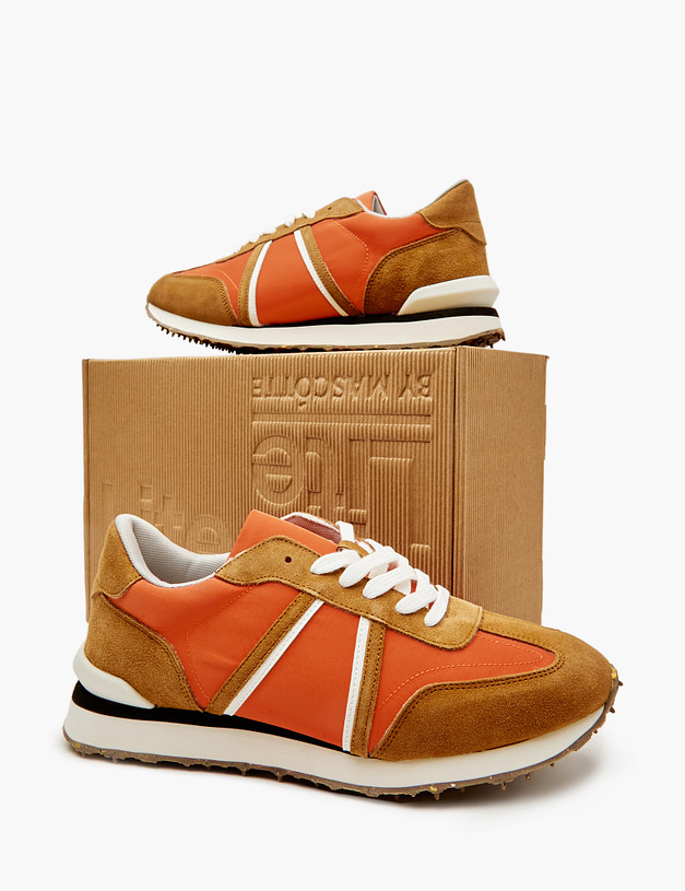 Оранжевые мужские кроссовки из текстиля и велюра MASCOTTE 128-4191121-0213 | ракурс 6