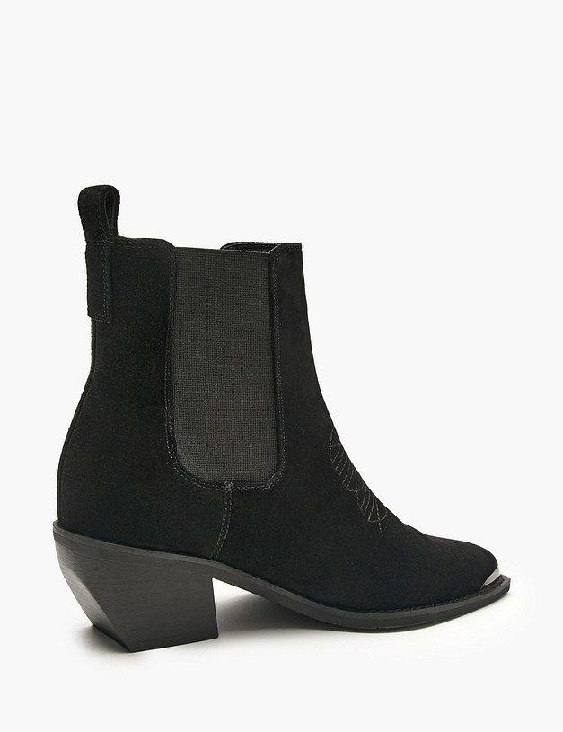 Черные женские казаки с вышивкой MASCOTTE 233-520922-0602 | ракурс 3