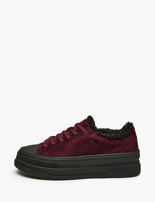 Бордовые женские кеды с мехом MASCOTTE 58-42417412-4687M | ракурс 1 Бордовые женские кеды с мехом MASCOTTE 58-42417412-4687M | ракурс 1