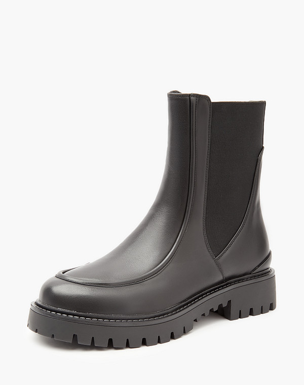 233-3202122-3100M Ботинки женские нат.кожа-резина/ворсин-нат.кожа черн, Mascotte