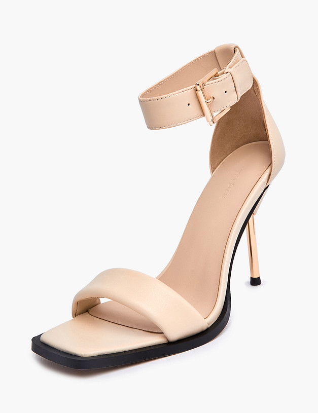 Бежевые босоножки на шпильке MASCOTTE 126-311811-4583M | ракурс 3