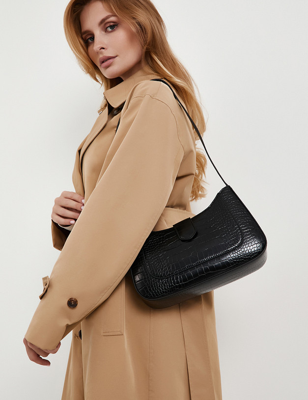 Черная женская сумка с тиснением  MASCOTTE 642-5204-602 | ракурс 1