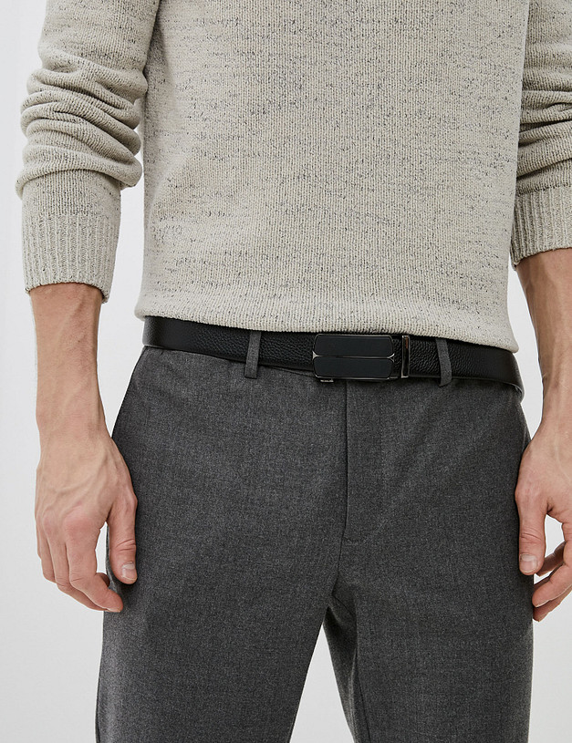 Черный мужской ремень MASCOTTE 727-8203-02 | ракурс 1