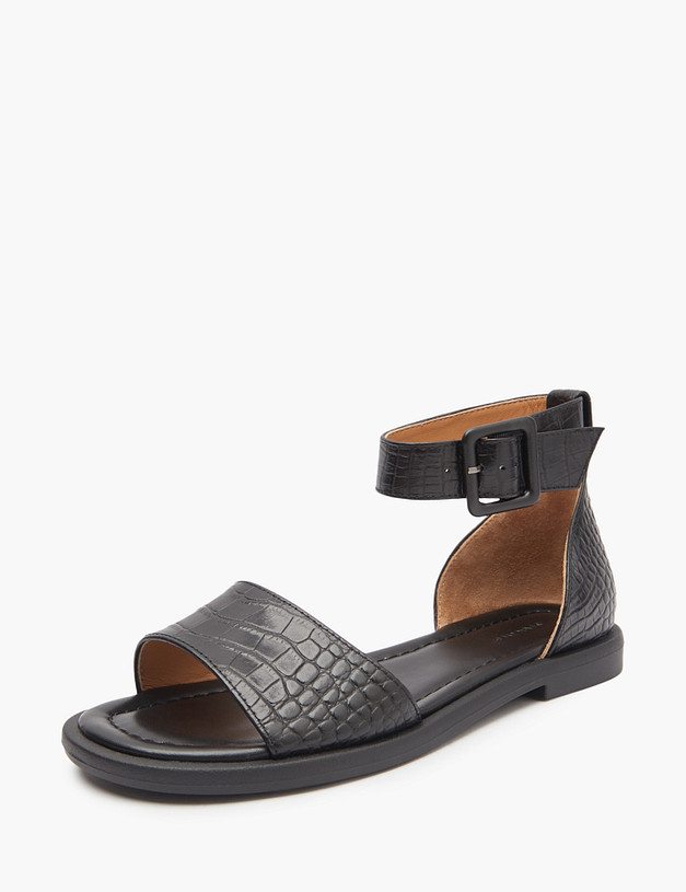 Черные женские сандалии с тиснением  MASCOTTE 233-512011-5127M | ракурс 2