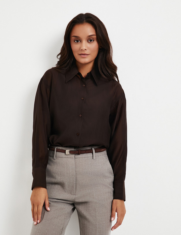 Коричневая женская рубашка MASCOTTE 874-5215-2409 | ракурс 3