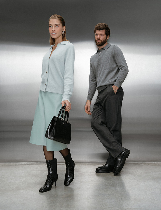 Черная женская сумка с тиснением  MASCOTTE 616-5201-102 | ракурс 7