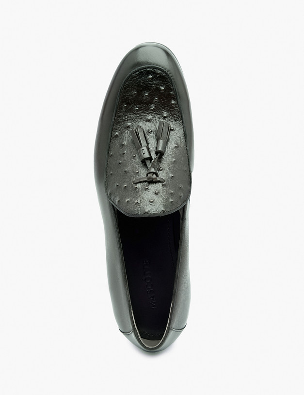 Зеленые кожаные мужские лоферы MASCOTTE 128-312011-0104 | ракурс 4 Зеленые кожаные мужские лоферы MASCOTTE 128-312011-0104 | ракурс 4