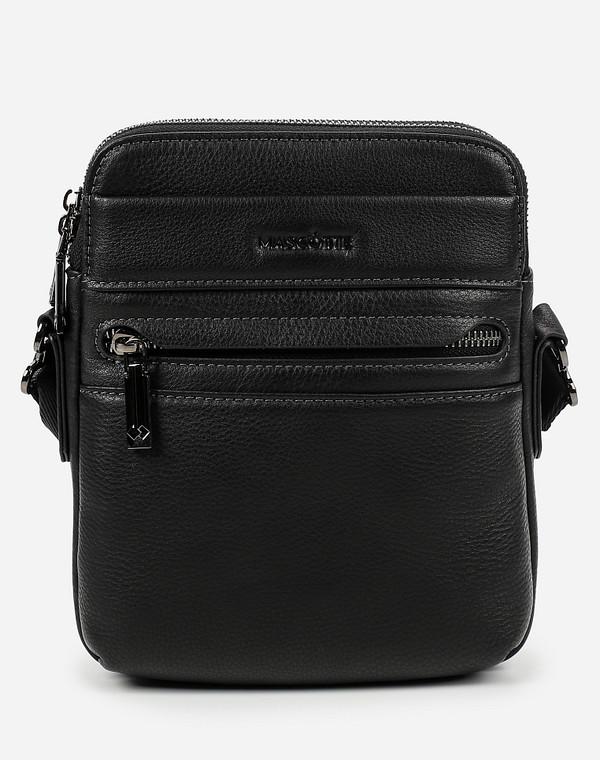 622-1104-102 Сумка мужская нат.кожа/текстиль черн, S, Mascotte