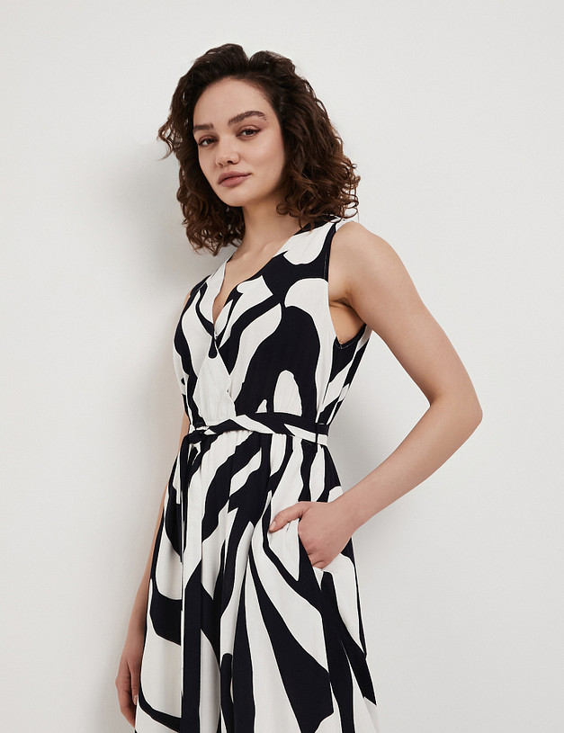 Сине-белое женское платье MASCOTTE 973-6110-2403 | ракурс 3