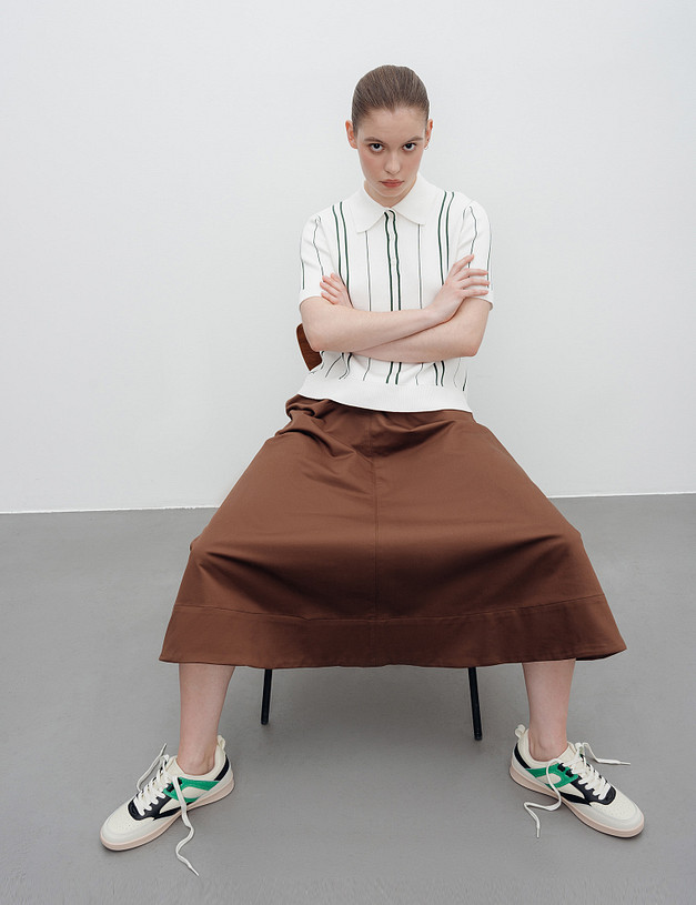 Молочные женские кеды с цветными элементами MASCOTTE 151-410321-0601 | ракурс 1