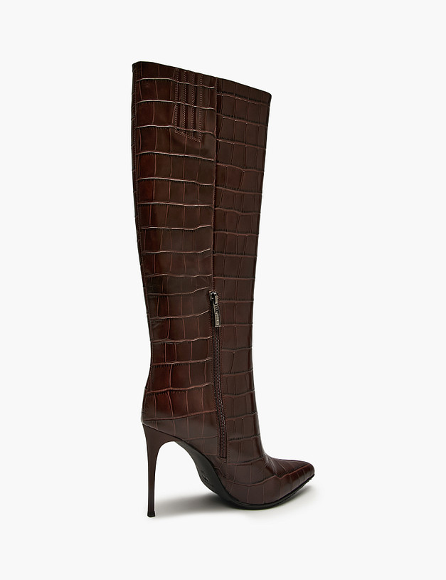 Коричневые женские сапоги с тиснением MASCOTTE 175-5281022-0109 | ракурс 4