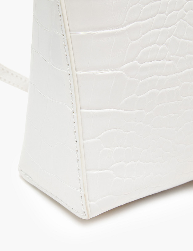 Белая женская сумка с тиснением под рептилию MASCOTTE 647-4114-601 | ракурс 6