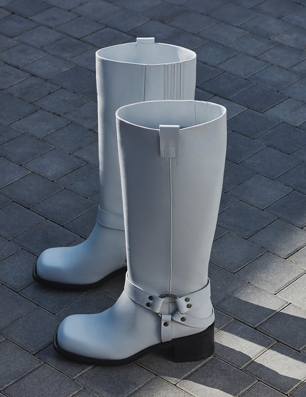 Светло-серые женские сапоги MASCOTTE 175-4243322-7162M | ракурс 1