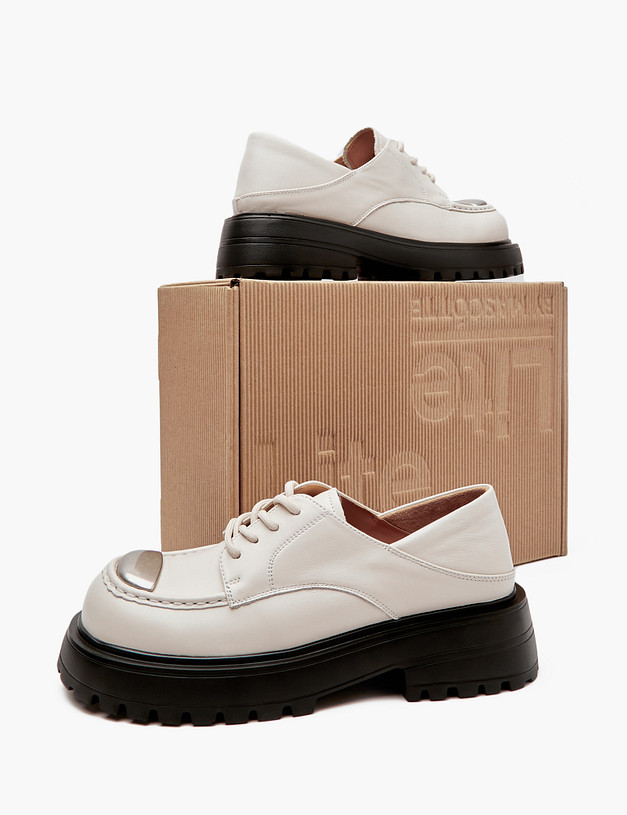 Молочные кожаные женские дерби MASCOTTE 58-412111-0101 | ракурс 6