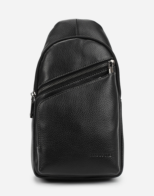 604-0209-102 Сумка мужская нат.кожа-и.кожа/текстиль черн, M, Mascotte