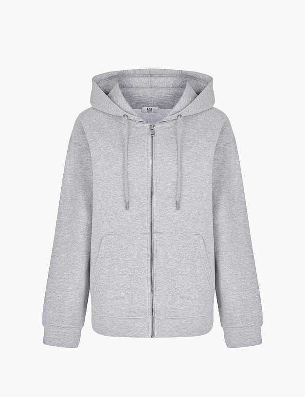 Серое женское худи на молнии MASCOTTE 848-4119-2610 | ракурс 7