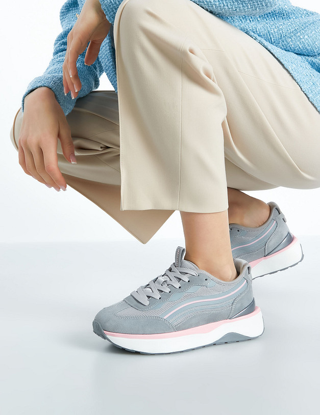 Серые женские кроссовки на массивной подошве MASCOTTE 189-211021-0210 | ракурс 1