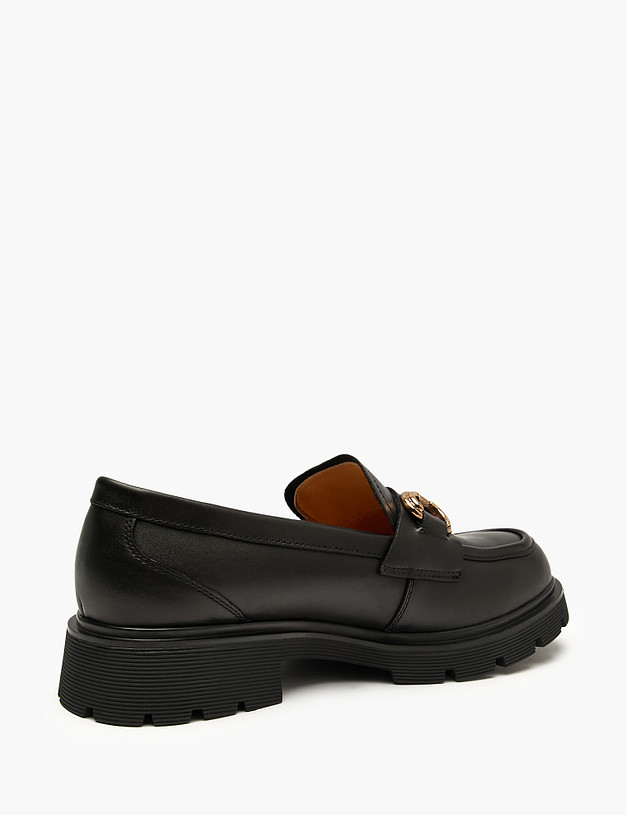 Черные женские лоферы из натуральной кожи MASCOTTE 58-220811-0102 | ракурс 3