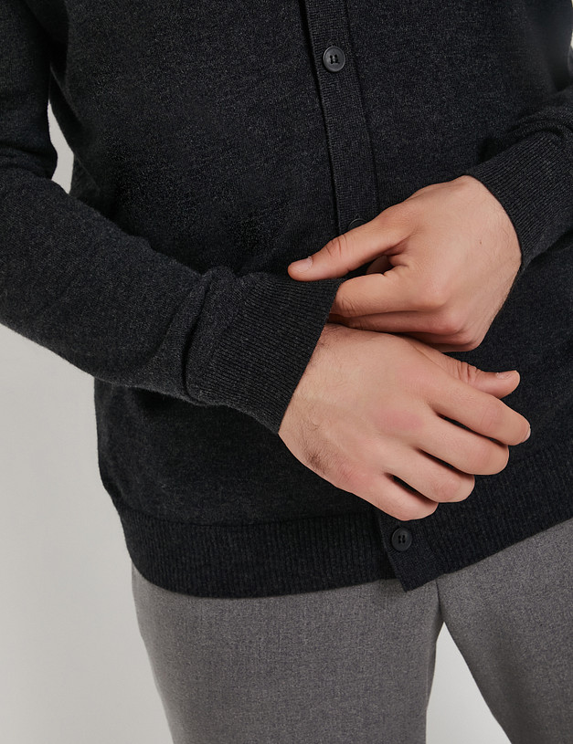 Графитовый мужской кардиган MASCOTTE 852-5220-7510 | ракурс 4