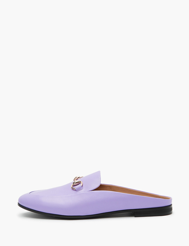 Фиолетовые кожаные женские сабо MASCOTTE 171-210411-6526M | ракурс 4