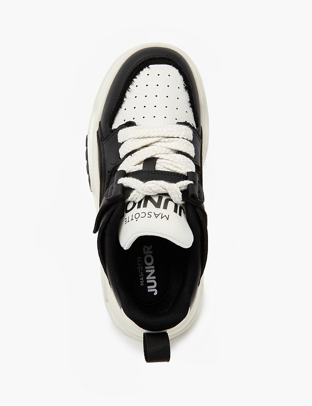 Черно-белые детские кроссовки MASCOTTE 234-412521-0602 | ракурс 7