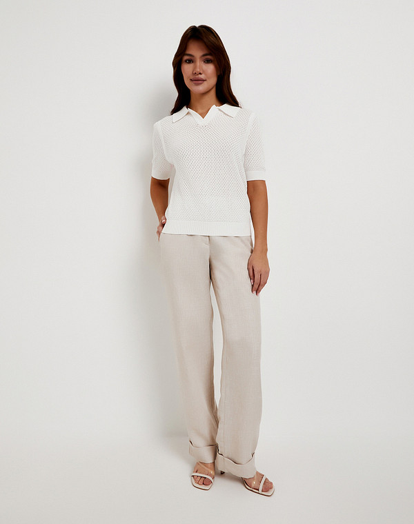 852-6114-2601 Джемпер-поло женский бел, Mascotte