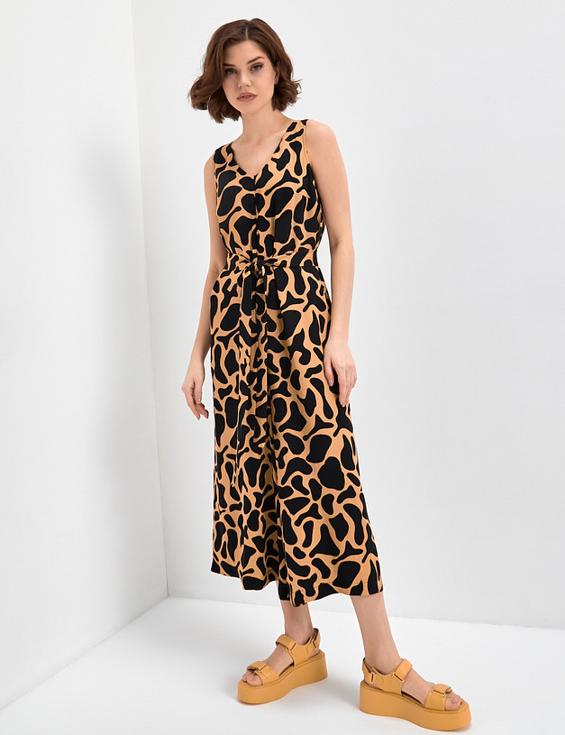 Женский летний комбинезон с принтом MASCOTTE 790-3103-2401 | ракурс 1