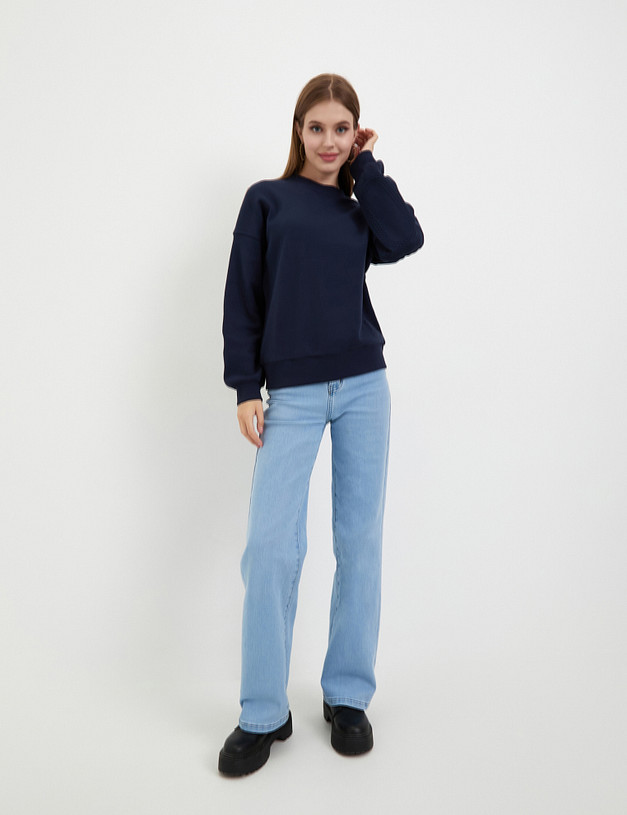 Синий женский свитшот MASCOTTE 234-3287-2603 | ракурс 3