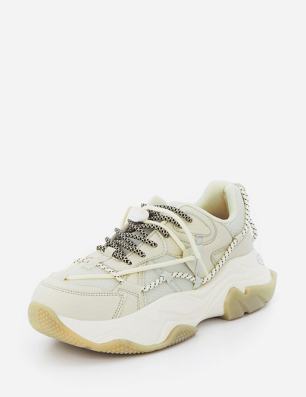 Бежевые женские кроссовки на высокой подошве MASCOTTE 64-111021-0208 | ракурс 2