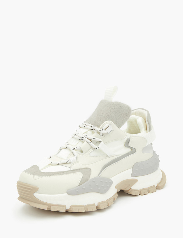 Белые женские кроссовки на массивной подошве MASCOTTE 234-223221-0601 | ракурс 2