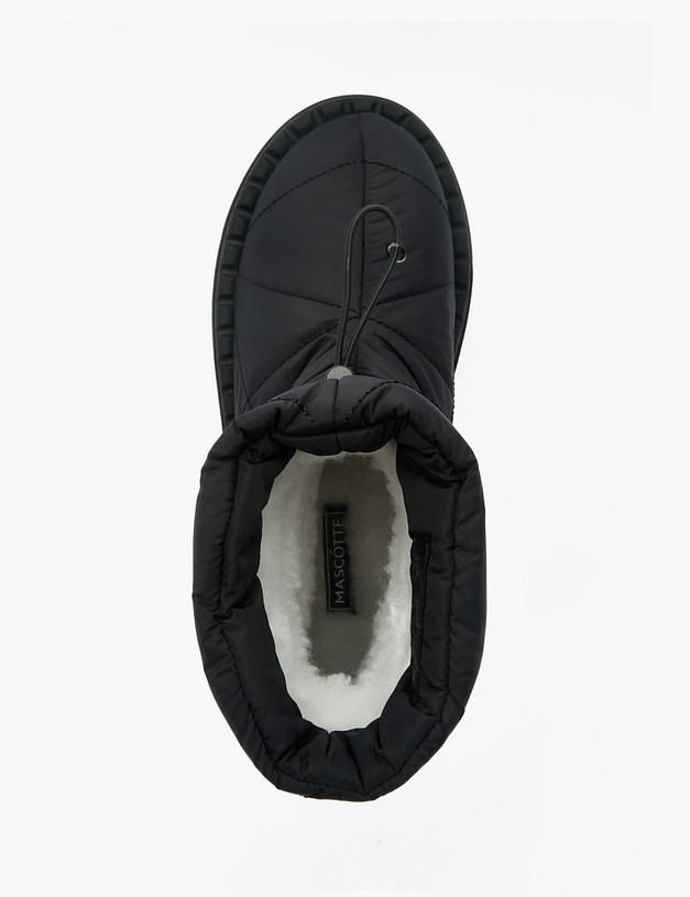 Черные женские дутики с лого MASCOTTE 128-221851-0202 | ракурс 5