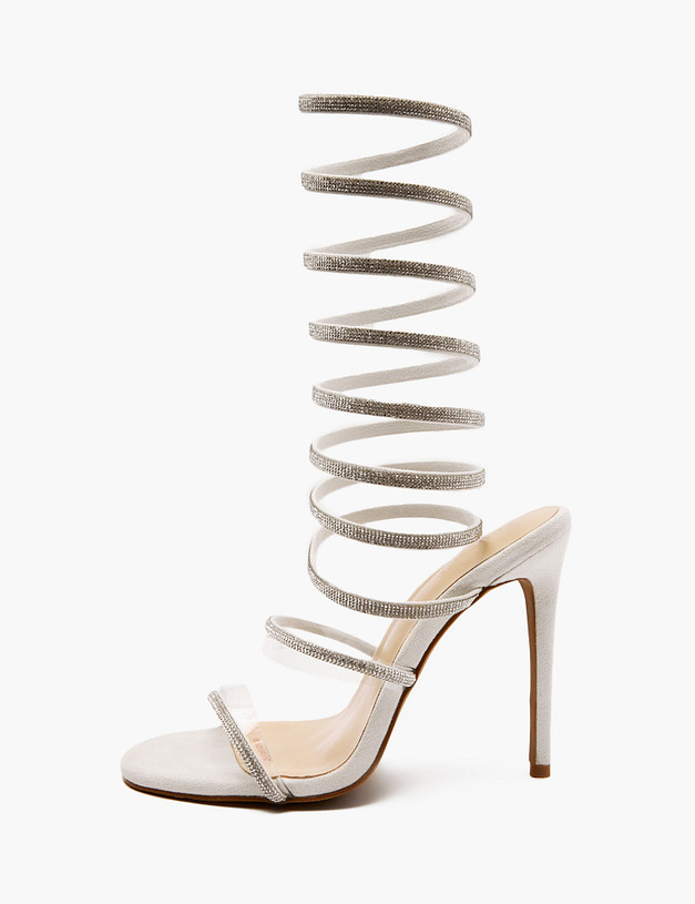 Серебристые женские босоножки MASCOTTE 25-512892-0216 | ракурс 2