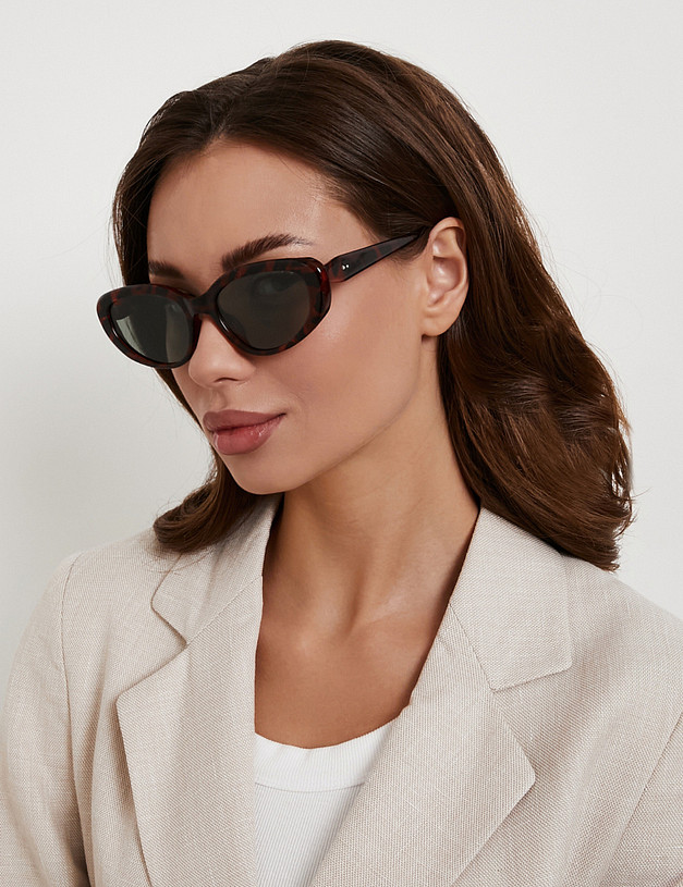 Коричневые женские очки с анималистичным принтом MASCOTTE 793-6141-7704 | ракурс 1