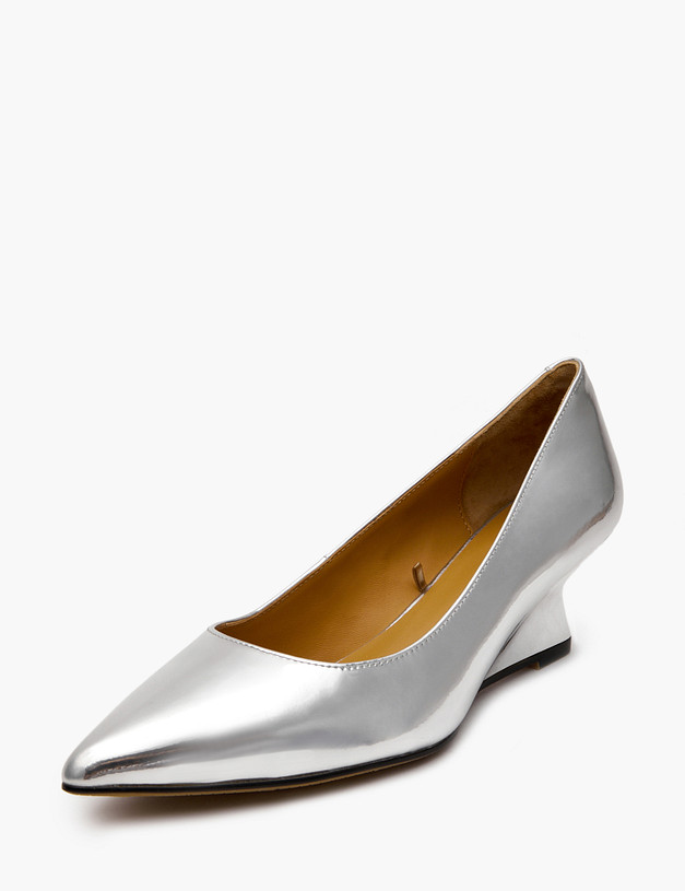 Зеркальные женские туфли на танкетке MASCOTTE 126-420711-0616 | ракурс 3