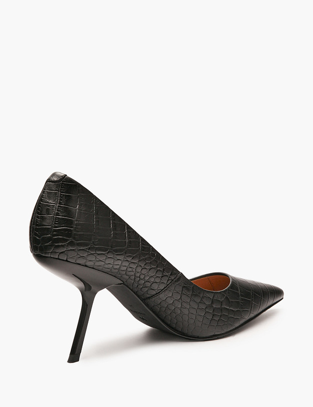 Черные женские туфли с тиснением MASCOTTE 234-515511-0102 | ракурс 3 Черные женские туфли с тиснением MASCOTTE 234-515511-0102 | ракурс 3