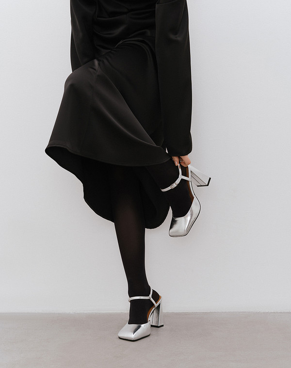 126-511311-0116 Туфли летние женские нат.кожа/нат.кожа серебро, Mascotte