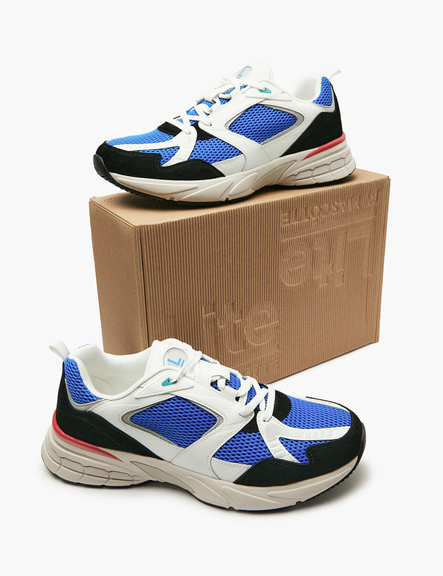 Синие мужские кроссовки с цветными вставками MASCOTTE 189-510121-0203 | ракурс 6