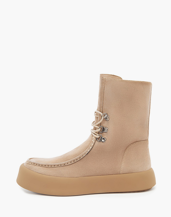 22-3200636-3698M Ботинки женские велюр/мех беж, Mascotte