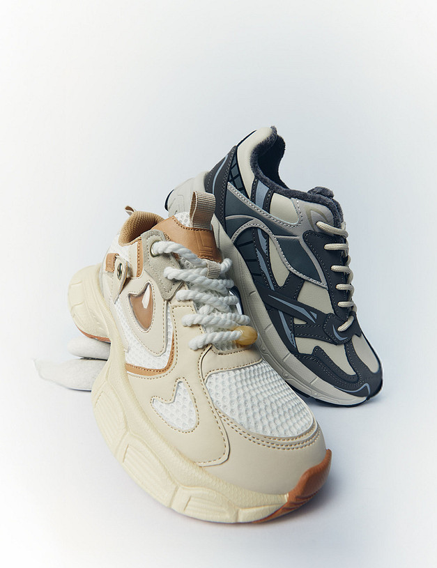 Серые женские утепленные кроссовки MASCOTTE 64-4206521-0610 | ракурс 1