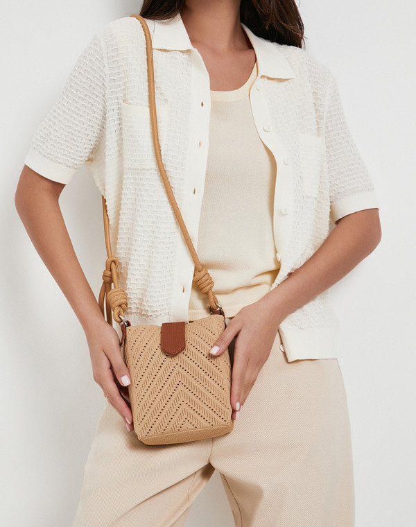 646-5103-208 Сумка женская текстиль/б.п. беж-рыж, S, Mascotte