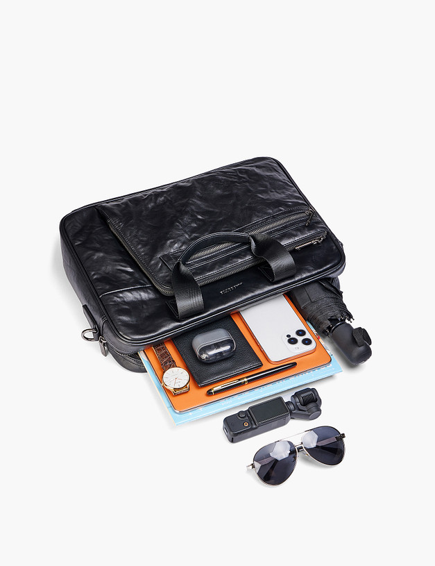 Черный мужской портфель MASCOTTE 604-5225-102 | ракурс 6