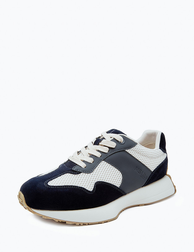 Синие женские кроссовки с молочными вставками MASCOTTE 234-414121-0201 | ракурс 2